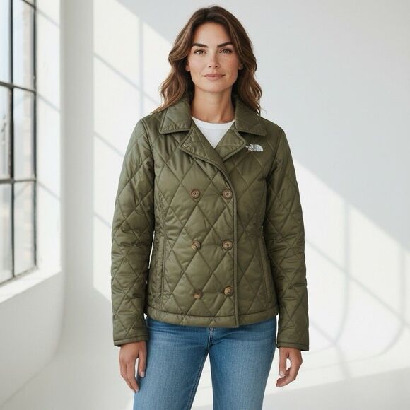 The North Face Jackets & Blazers - The North Face PrimaLoft Olive Army Green Quilted Short Puffer Jacket Women’s M